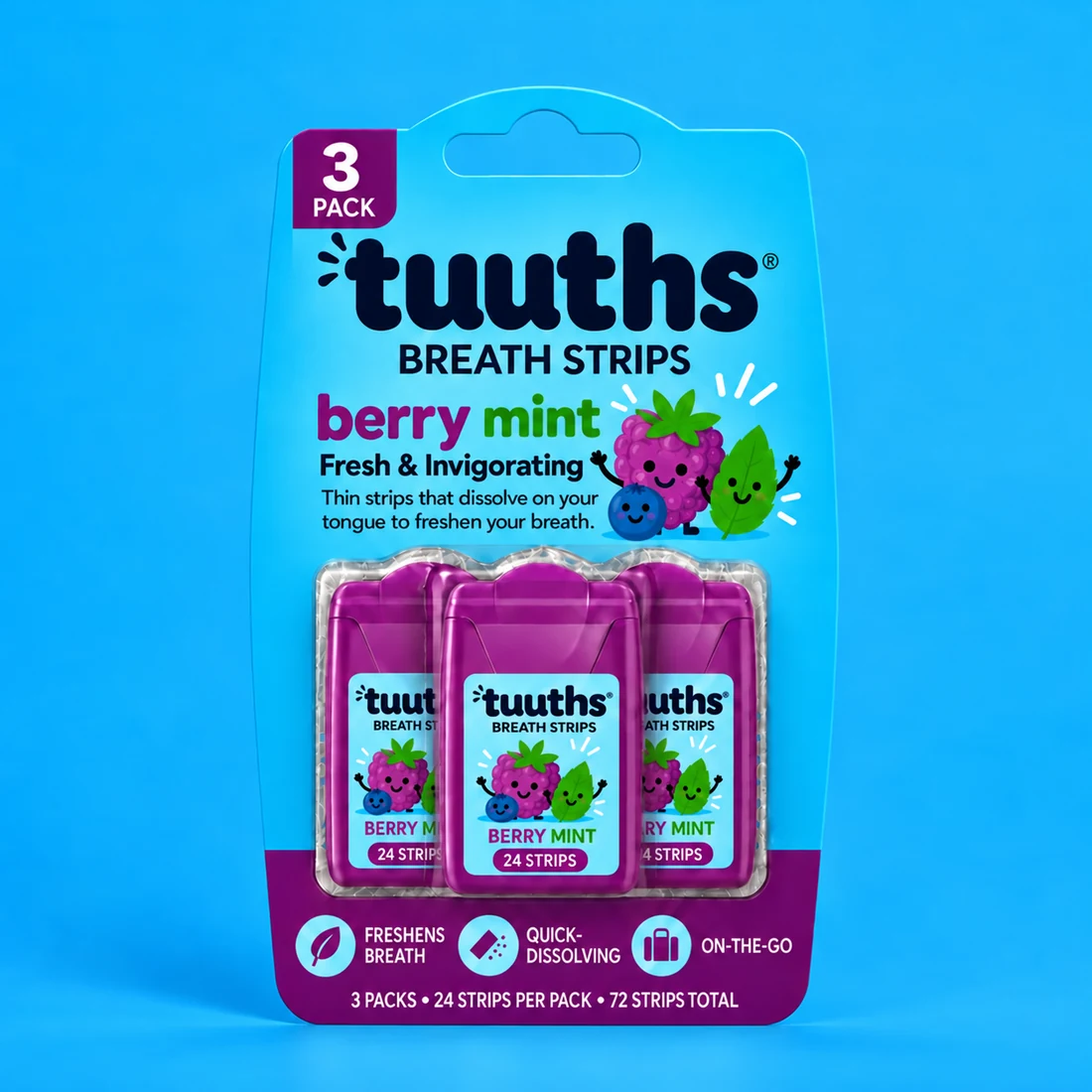 Tuuths Berry Mint Breath Strips packaging
