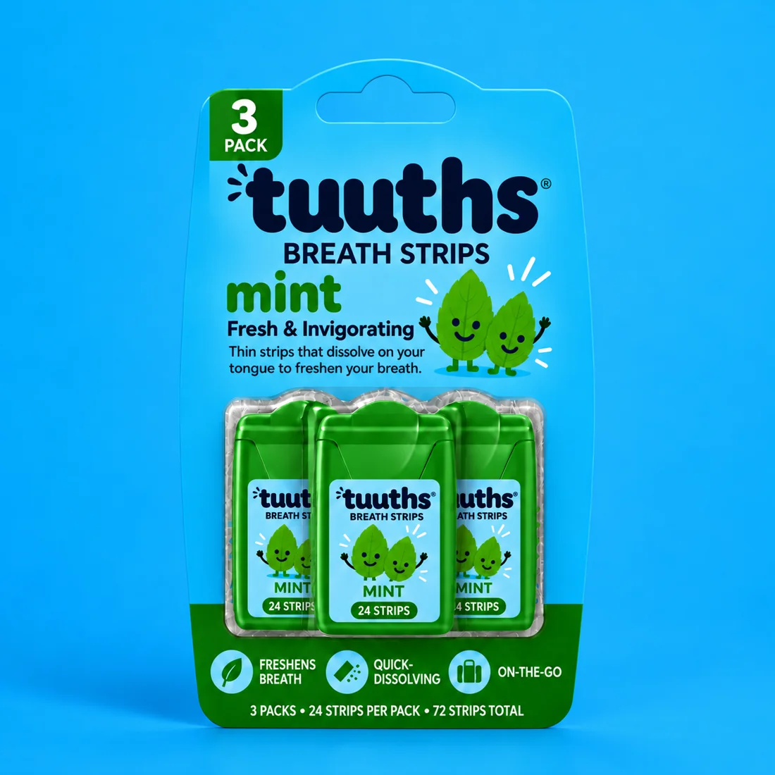 Tuuths Mint breath strips three-pack
