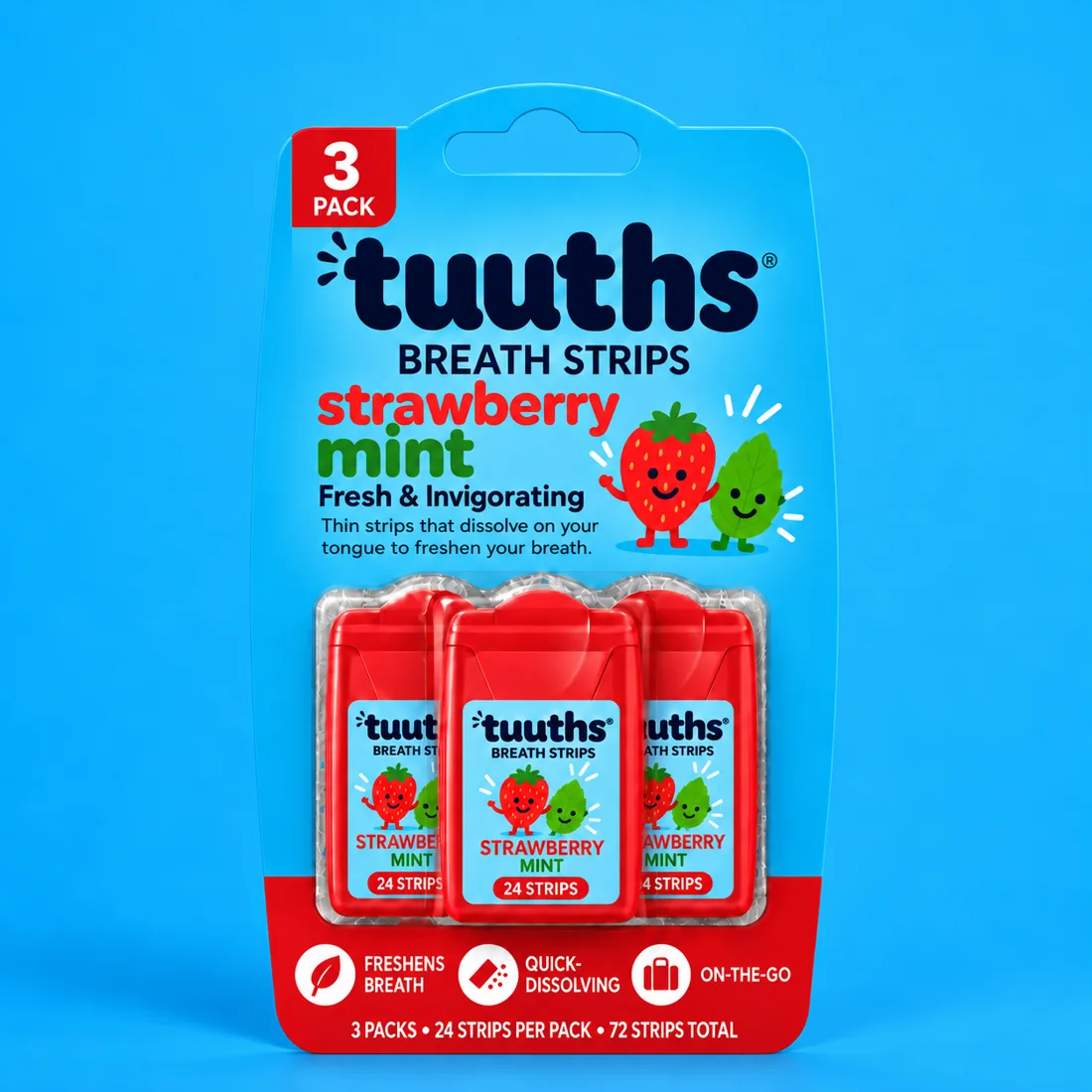 Tuuths Strawberry Mint Breath Strips packaging
